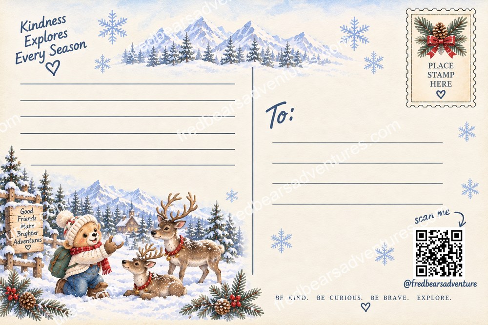 Winter Alpine Postcard — back